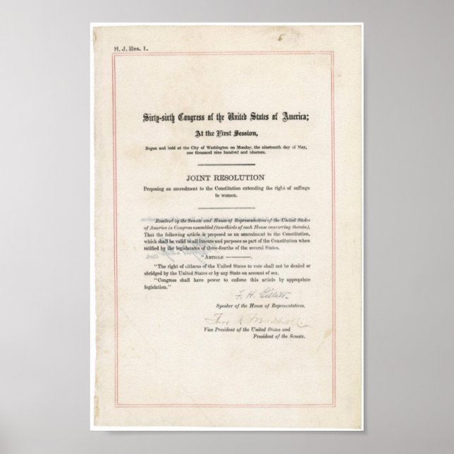 Póster 19.ª enmienda (Frente)