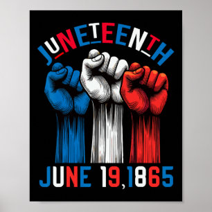 Póster 19 de junio de 1865 Colores de la bandera azul bla