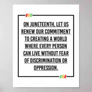Póster 19 de junio, Libertad para los afroamericanos.