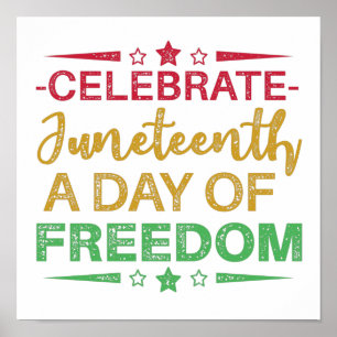 Póster 19 de junio, Libertad para los afroamericanos.