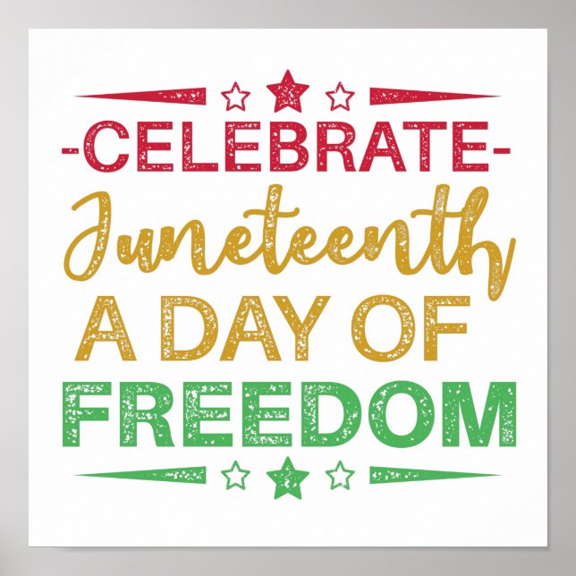 Póster 19 de junio, Libertad para los afroamericanos. (Frente)