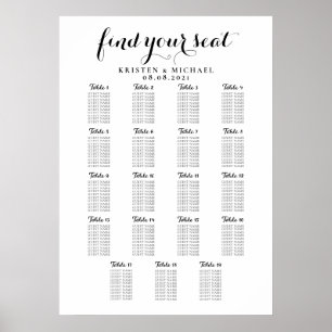 Póster 19 Tabla de asientos para invitados grandes Bodas