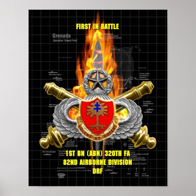 Póster 1.ª BN (ABN) 320ª FA del 82º Airborne (Frente)