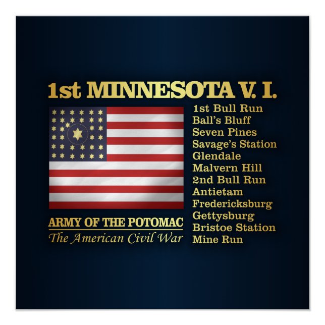 Póster 1.ª Infantería de Voluntarios de Minnesota (BH) (Anverso)