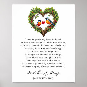 Póster 1.ᵉʳ aniversario boda el amor es corinthains