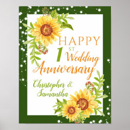 Póster 1.ᵉʳ Aniversario Boda Floral Girasol