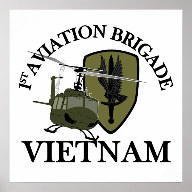 Póster 1.ᵉʳ AVN BDE Vietnam Vet Huey (Frente)