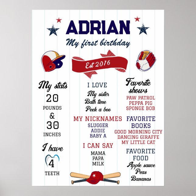 Póster 1.ᵉʳ Béisbol (Frente)