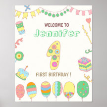 1.ᵉʳ cumpleaños. Globos número 1.