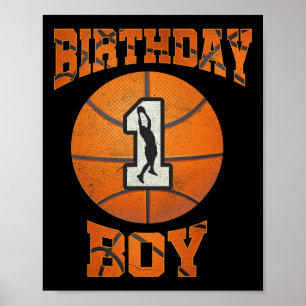 Póster 1.ᵉʳ Nacimiento Niño Baloncesto Primer Año Ol