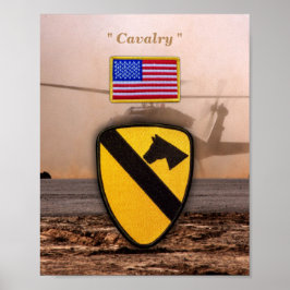 Póster 1.ᵉʳ parche de Vets de Cavalry Air Cav Vetereans