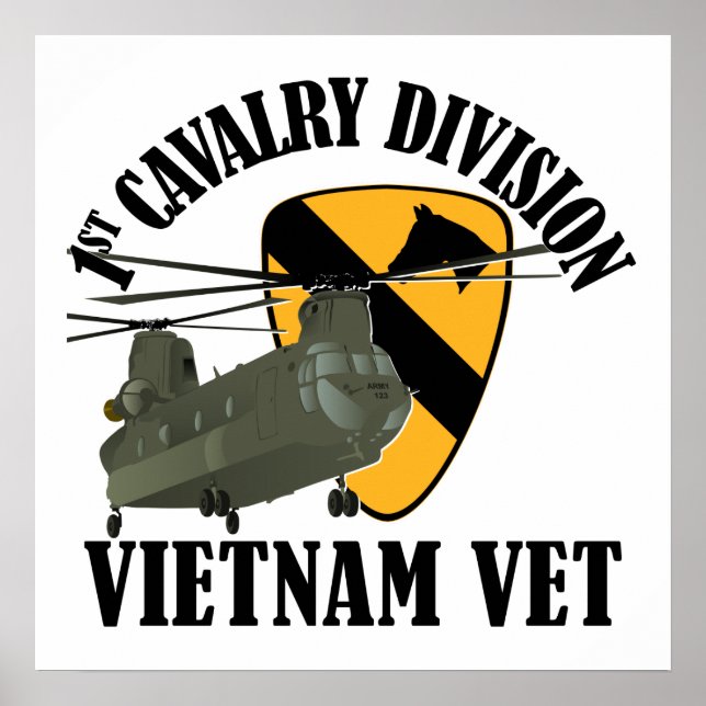 Póster 1.ᵉʳ Vet Cav Vietnam - CH-47 (Frente)