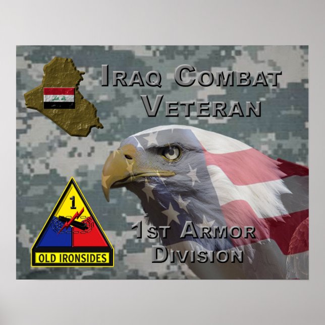 Póster 1.ᵉʳ veterano de combate de la división de armas d (Frente)