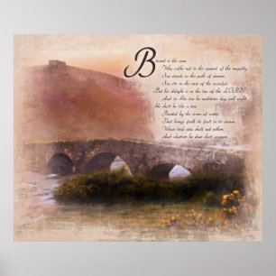 Póster 1:1 de los salmos - 3 Blessed es el hombre -