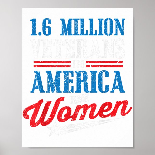 Póster 1,6 Millones de mujeres veteranas Día del Gif (Frente)