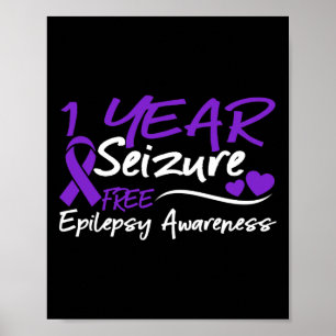 Póster 1 Año Convulsión Epilepsia Gratuita Conciencia Mes