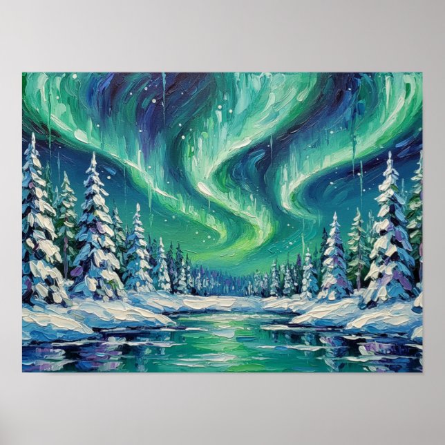 Póster 1. Aurora Boreal Etérea (Frente)