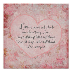 Póster 1 Cor 13 - El amor es paciente El amor es amable