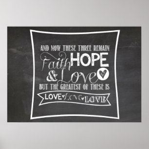 Póster 1 Corinthians 13:13 - Chalkboard Poster