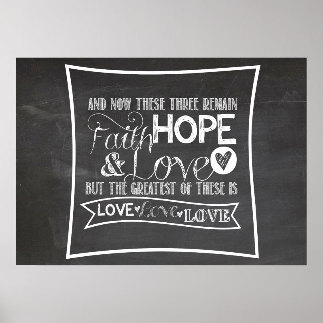 Póster 1 Corinthians 13:13 - Chalkboard Poster (Frente)