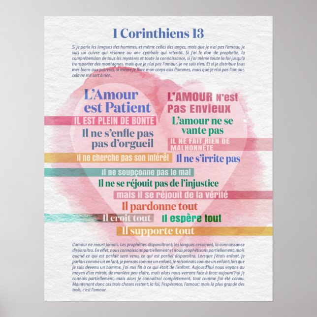 Póster 1 Corinthiens 13, Hymne à l'Amour (Frente)