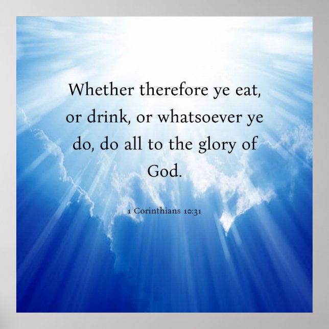 Póster 1 Corintios 10:31 (Frente)