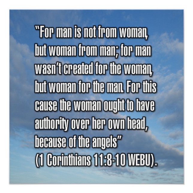 Póster 1 Corintios 11:8-10 WEBU (Anverso)