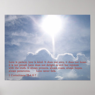 Póster 1 Corintios 13:4 6-7 Nubes