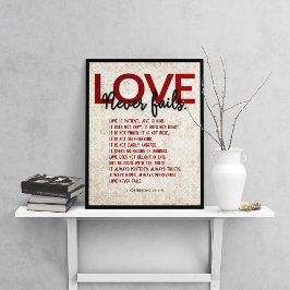 Póster 1 Corintios 13:4-8 Verso de la Biblia, Damasco de 