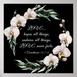Póster 1 Corintios 13:7-8 El amor nunca falla Orquídea Bl