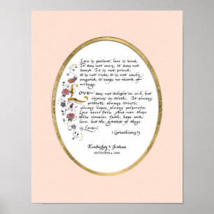 Póster 1 Corintios 13, Capítulo Amor Escritura Cristiana