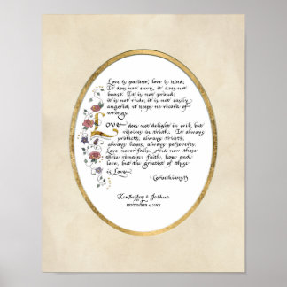 Póster 1 Corintios 13, Capítulo Amor Escritura Cristiana