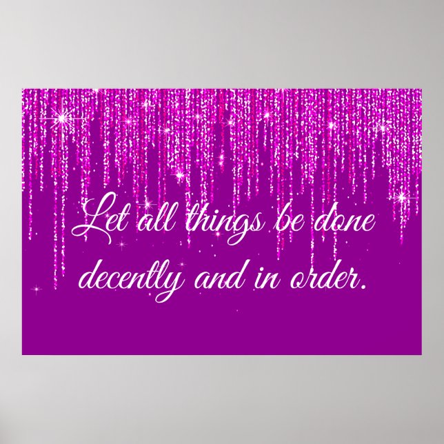 Póster 1 Corintios 14:40 Poster (Frente)
