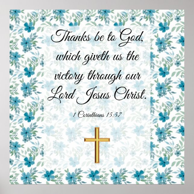 Póster 1 Corintios 15:57 (Frente)