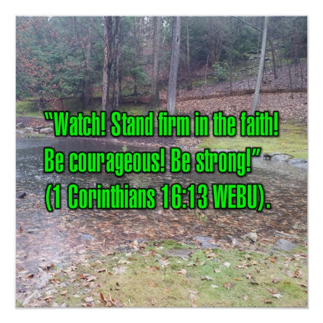 Póster 1 Corintios 16:13 WEBU (Anverso)