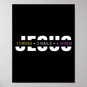 Póster 1 Cruzar 3 uñas 4 Dado el Día de Pascua Jesús Cris