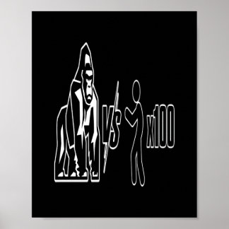Póster 1 Gorila de Espalda Plateada vs 100 Humanos_3