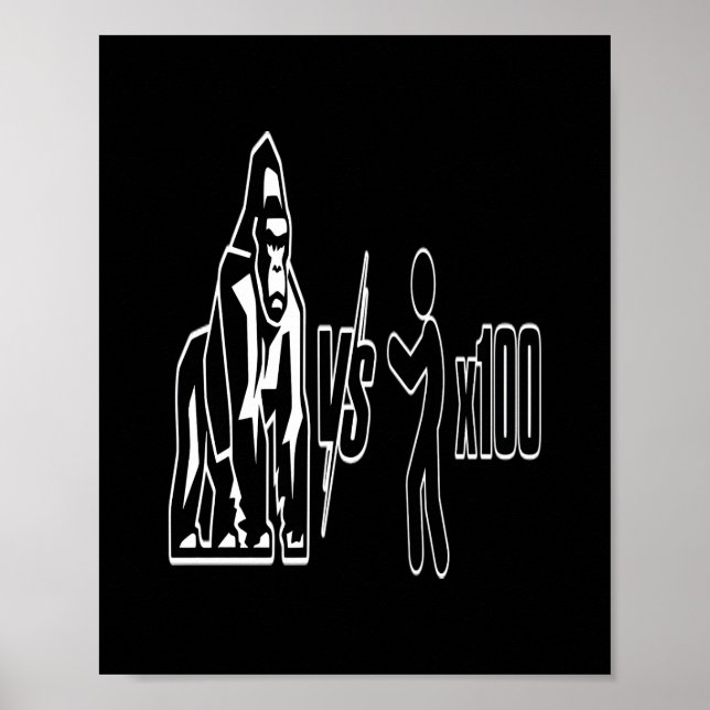 Póster 1 Gorila de Espalda Plateada vs 100 Humanos_3 (Frente)