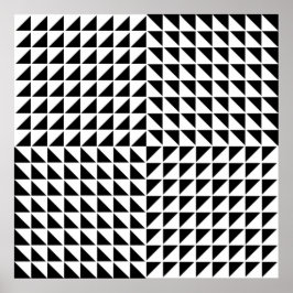 Póster #1 Ilusión óptica del patrón triangular blanco y n