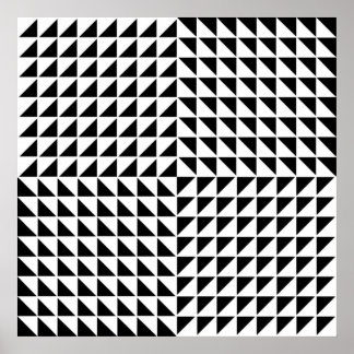 Póster #1 Ilusión óptica del patrón triangular blanco y n