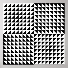 Póster #1 Ilusión óptica del patrón triangular blanco y n