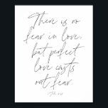 Póster 1 John 4:18 Script<br><div class="desc">No hay miedo en el amor,  pero el amor perfecto transmite miedo. -1 Juan 4:18</div>