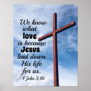 Póster 1 Juan 3:1 Jesucristo nos dio su vida