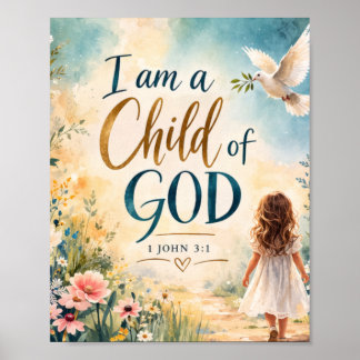 Póster 1 Juan 3:1 - Soy un hijo de Dios Cristiano