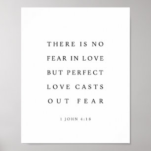 Póster 1 Juan 4:18 El amor perfecto echa fuera el temor