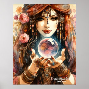 Póster *~* 1 Lector Psíquico A100 Gypsy Crystal Pall