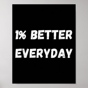 Póster 1% Mejor Cada Día - Motivación De Crecimiento Mi