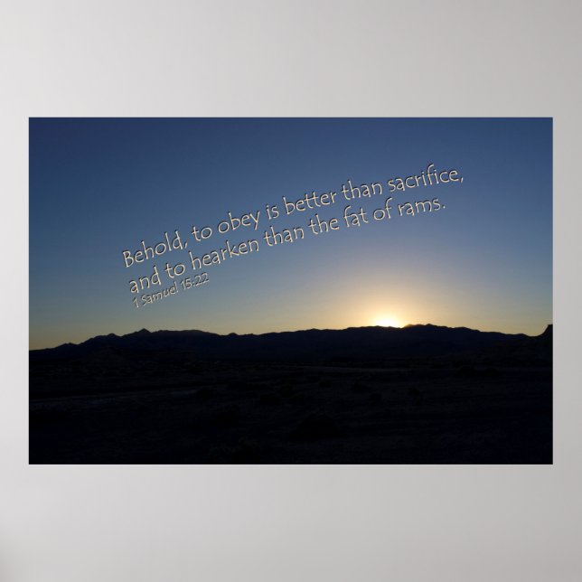 Póster 1 Samuel 15:22 Sunset (Frente)