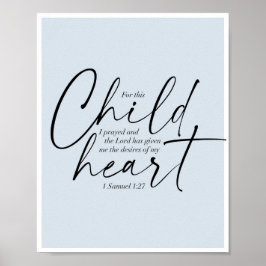 Póster 1 Samuel 1:27 Fondo azul de doble fuente