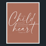 Póster 1 Samuel 1:27 Fondo de óxido de arcilla de doble f<br><div class="desc">Por este niño he rezado y el Señor me ha dado los deseos de mi corazón. -1 Samuel 1:27 Fondo de óxido de arcilla de doble fuente</div>